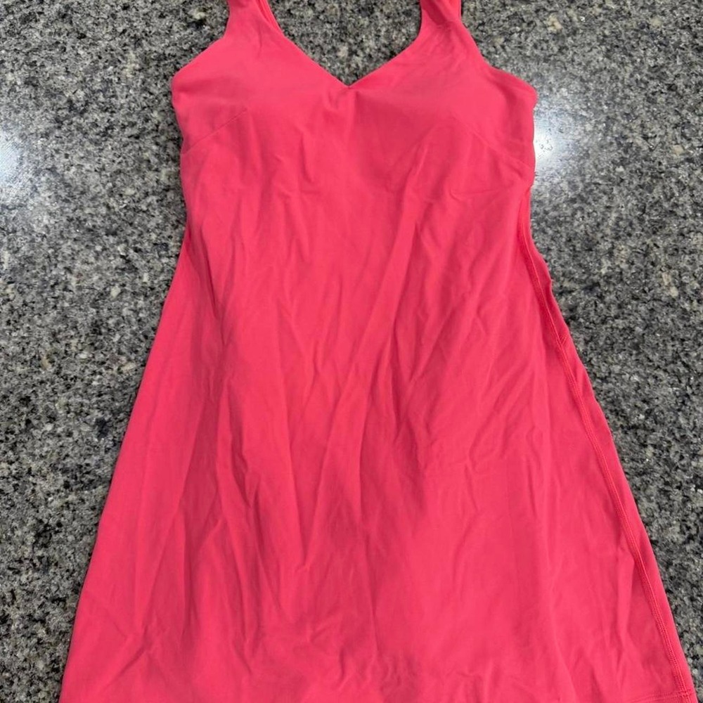 Lululemon Align Dress Pink Nulu Built-in Bra and Shorts Size 6 LW1EZSS